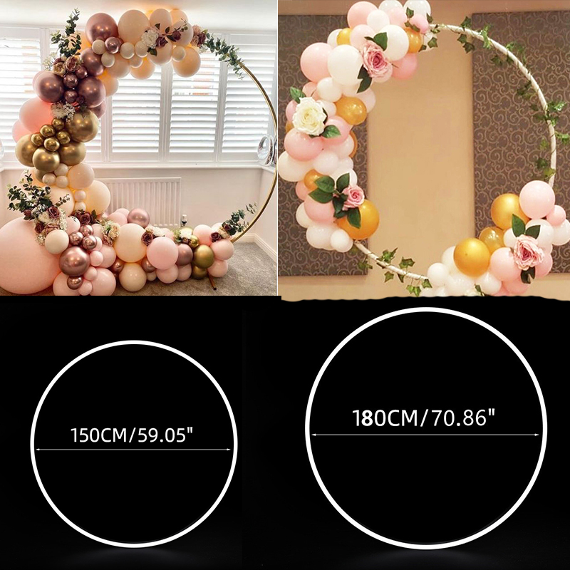 80/100/150cm plastballongbågar ringar gör-det-själv kransram hållare cirkel ballongpelare babyshower födelsedag bröllopsfestdekorationer