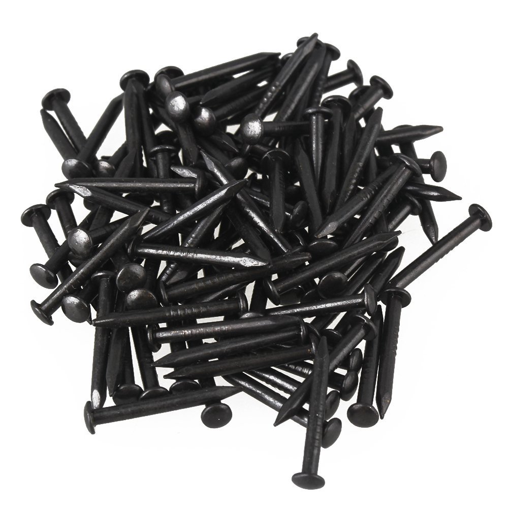 22 x 2mm pyöreä pää musta antiikki puhdas kupari puu ruuvi naula huonekaluihin 100g