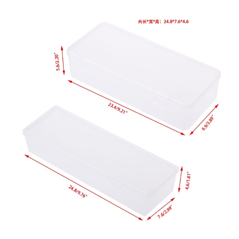 Rectangular Plastic Clear Storage Box Jewelry Container Case Bead Organizer Case