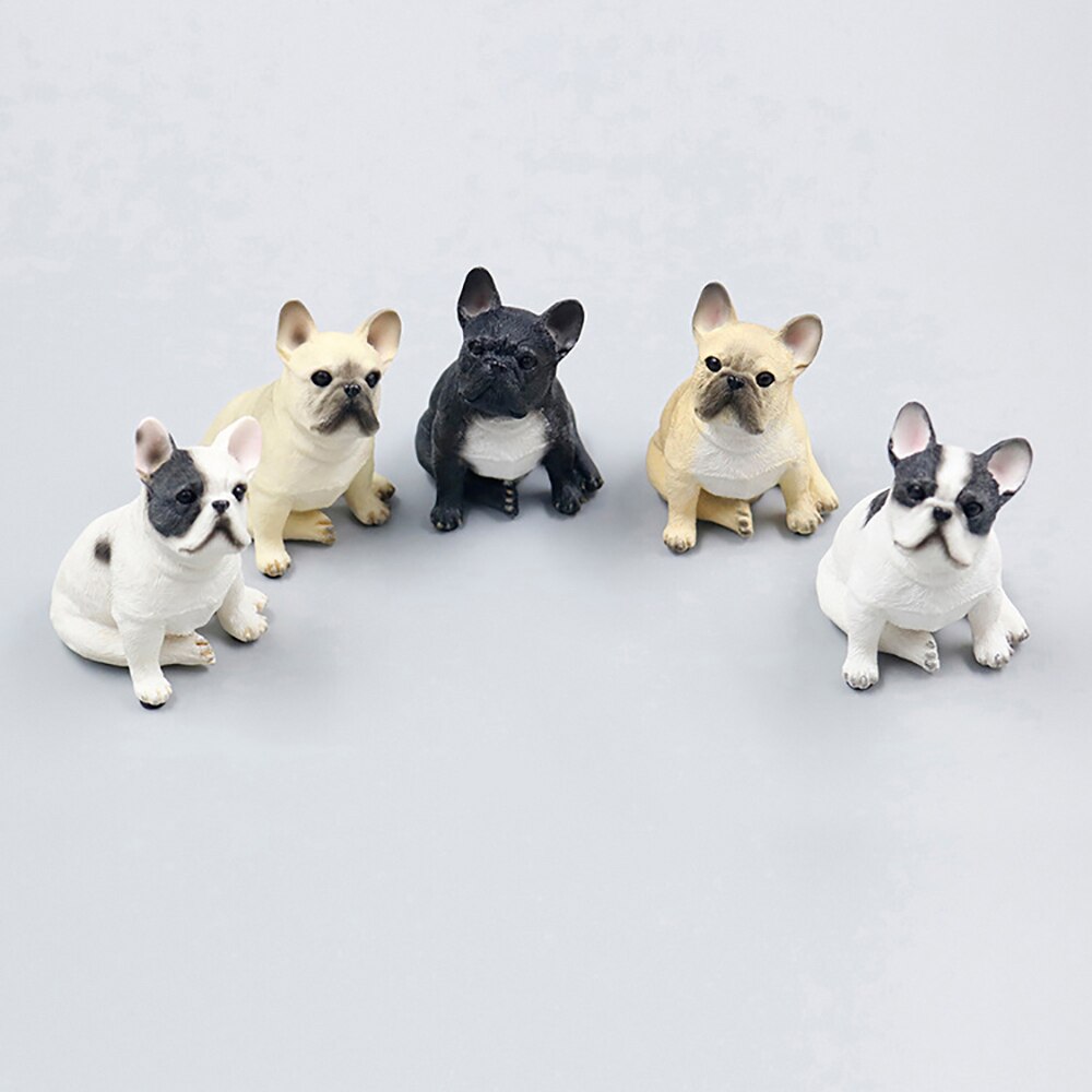Bil ornament personlighed harpiks mini fransk bulldog dekoration hjem bil interiør imitation hund håndværk indretning tilbehør