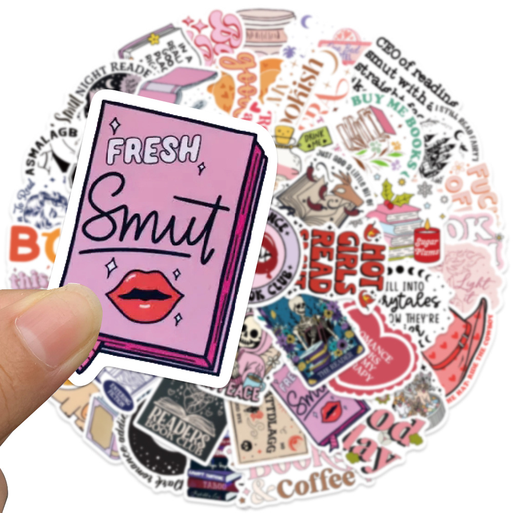 50 naklejki książkowe z motywem sprośnej książki do samodzielnego montażu, gitary, telefonu, laptopa, motocykla do kindle'a, miłośnika książek