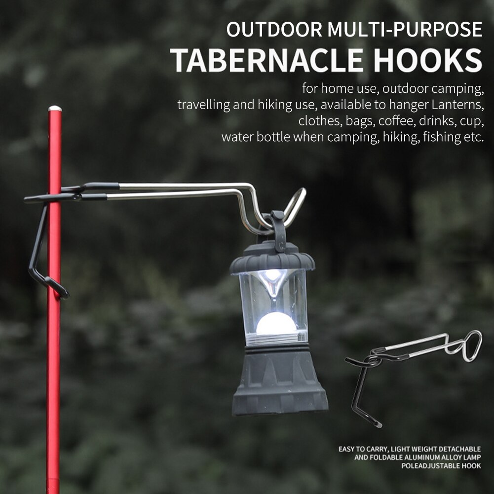Stabiele Lamp Hanger Multifunctionele Zakken Draagbare Outdoor Camping Lantaarn Haak Tent Pole Kleding Vissen Reizen Wandelen Tuin