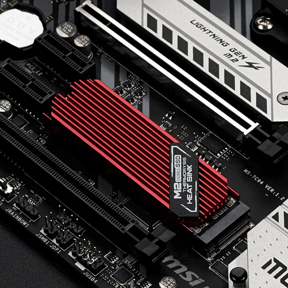 M .2 ssd kjøleribbe kjøler  m2 fast stat harddisk kjøleribbe radiator aluminiumslegering kjøler kjøling termisk pute til pcie 2280 ssd