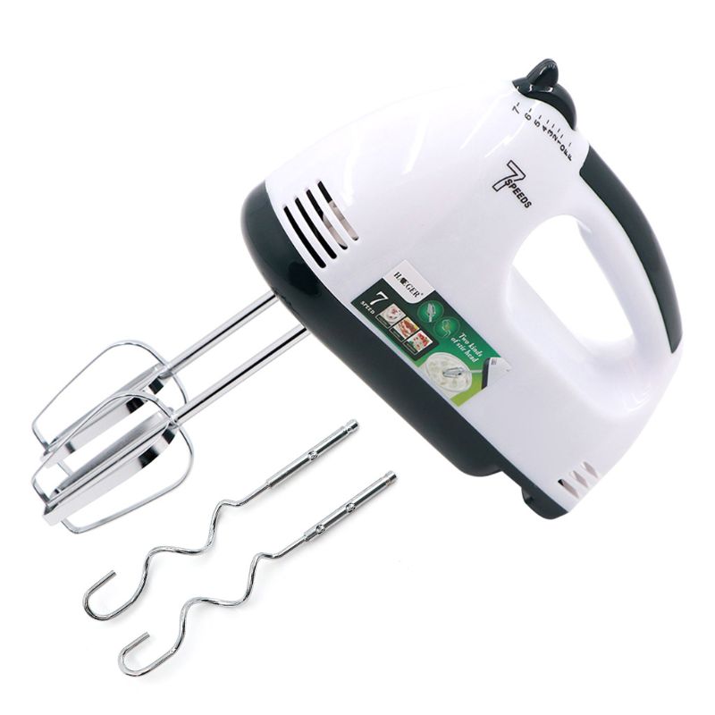 7 Speed Electric Food Mixer Handheld Whisk Egg Beater Kitchen Baking Tool