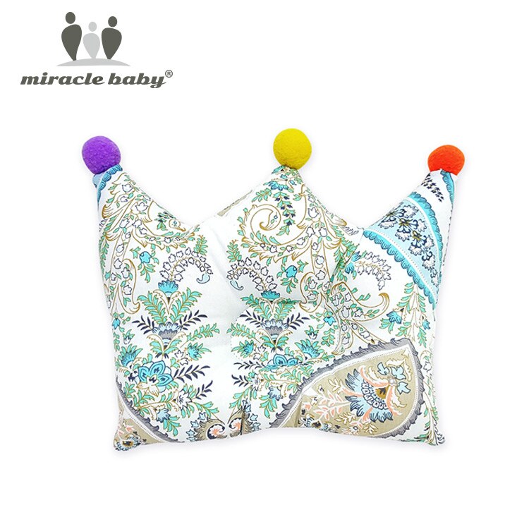 Crown Point Shape Bedding Baby Pillow Cotton Sleeping Pillow Prevent Flat Head Baby Forming Pillow For Newborn Boy Girl: Multicolor flowers