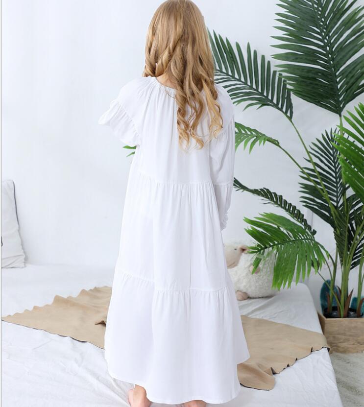 Bambini Camicie Da Notte Per Bambini Delle Ragazze di Usura di Sonno Bianco Del Merletto Delle Ragazze Camicia Da Notte di Usura Lungo Ragazza Bambini Pigiama Vestiti Del Bambino