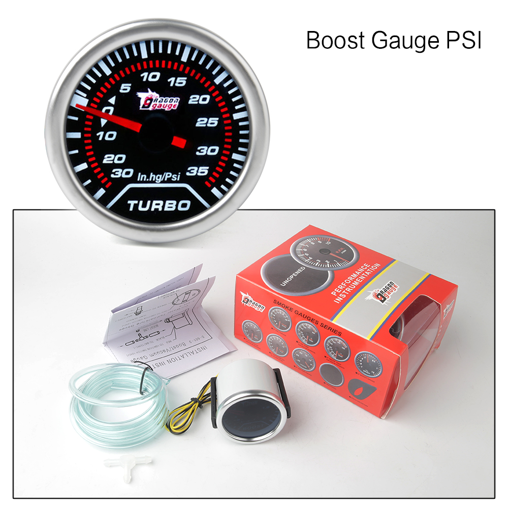 2&quot; 52mm Car boost gauge bar psi Exhaust gas temp water temp oil temp oil press Air fuel gauge voltmeter tachometer: Boost Gauge PSI
