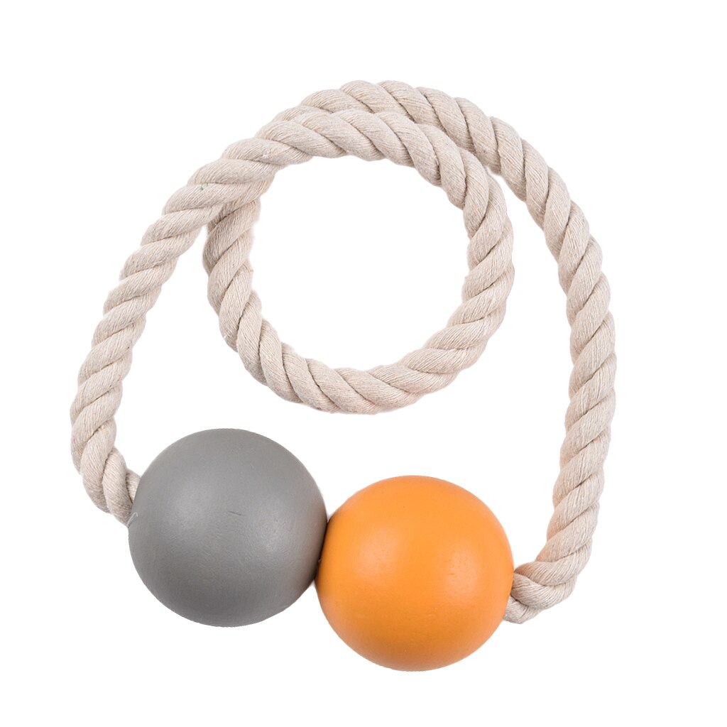 2 Stuks Hout Kralen Magnetische Tie Terug Gordijn Gordijn Clips Houden Backs-10 Kleuren Beschikbaar: Gray Orange