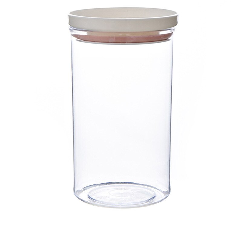 Glass Transparent 250ml-700ml Kitchen Storage Bottles Sealed Plastic Lid Jar Can be Stacked Grain Storage Tank Tea Coffee Beans: 550ml-Pink
