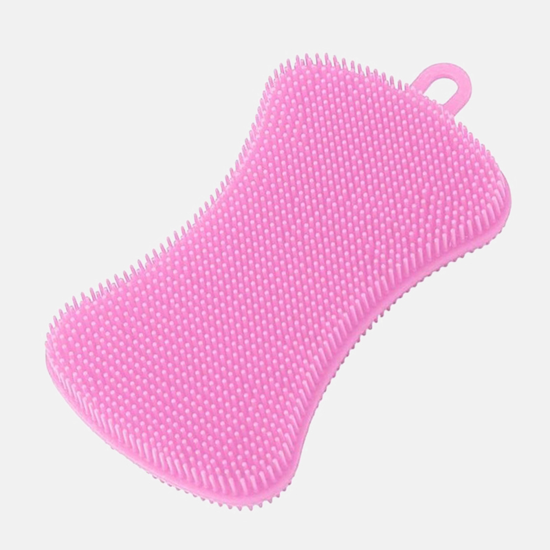 1/3/4pcs Kitchen Cleaning Brush Silicone Dishwashing Brush Fruit Vegetable Dish Washing Cleaning Brushes Pot Pan Sponge Scrubber: 4