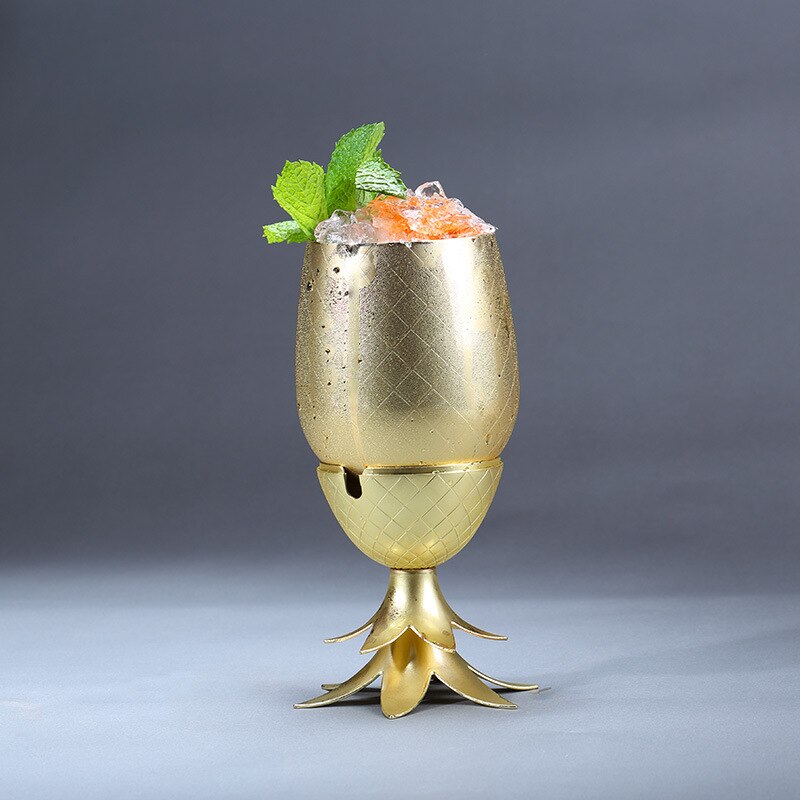 Verre à Cocktail en métal et cuivre, ananas, tasse de Mule de moscou, verre à vin, décorations de maison, accessoires de Bar, utilisation au Restaurant