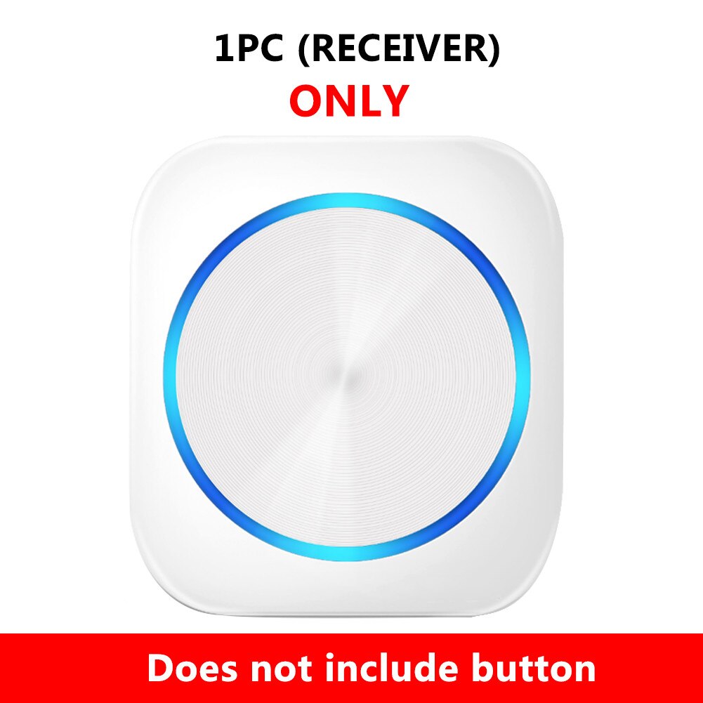 SMATRUL self powered Waterproof Wireless DoorBell Cordless Door Bell ring night light no battery EU plug home button Receiver: receiver only