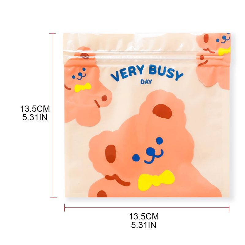 100Pcs Resealable Cartoon Print Plastic Seal Press Bag