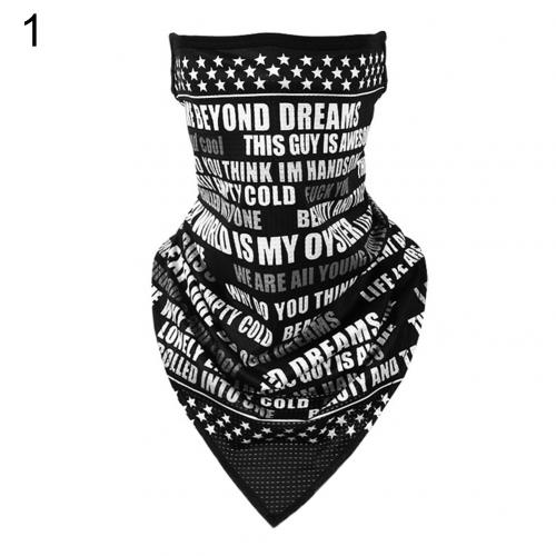 Spandex Flame Teeth Print Breathable Dust Proof Anti UV Face Cover Bandana Neck Gaiter