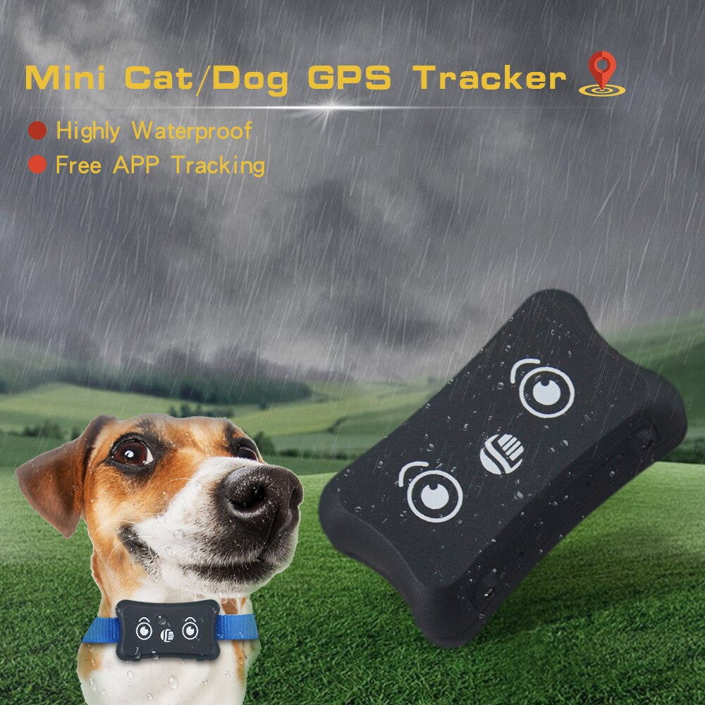 TK200 Mini rastreador GPS para mascotas a prueba de agua IP66 rastreador GPS para perros/gatos TK200 seguimiento en tiempo real alarma de batería baja localizadores de estilo de coche