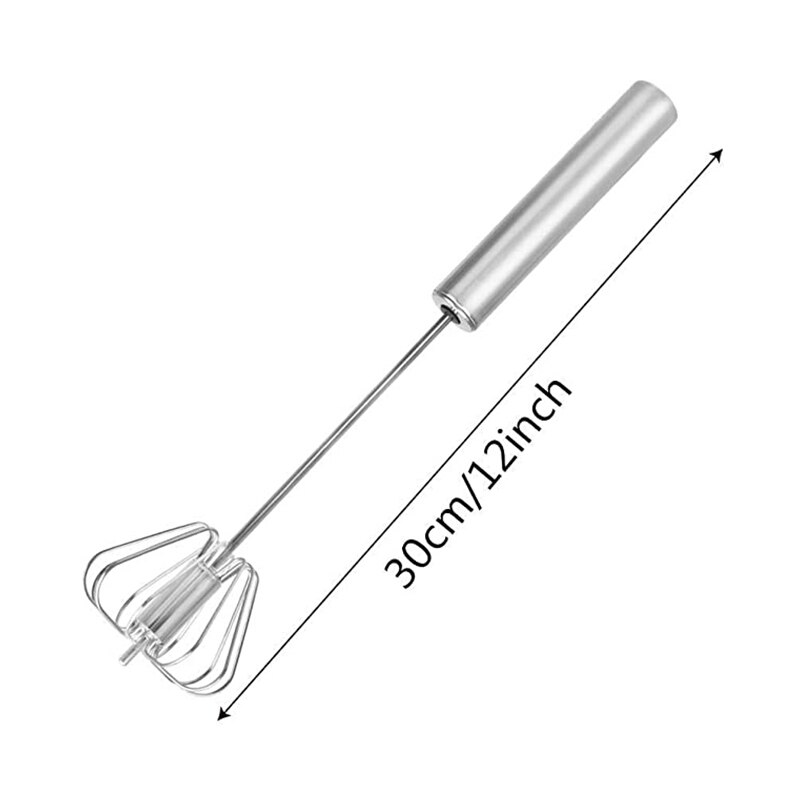 Egg Mixer Eggbeater Stainless Steel Mixer 12 Inch Egg Beater Manual Press Mixer Is Easy to Use Save a Lot of Energy for Kitchen