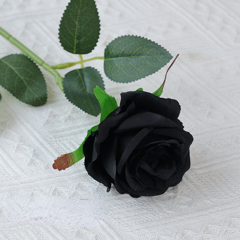 Kunstmatige Rose Takken Zijden Nep Bloemen Bruiloft Fotografie Boeket Thuis Woonkamer Tuin Rood Geel Zwarte Rozen Decoratie: Black