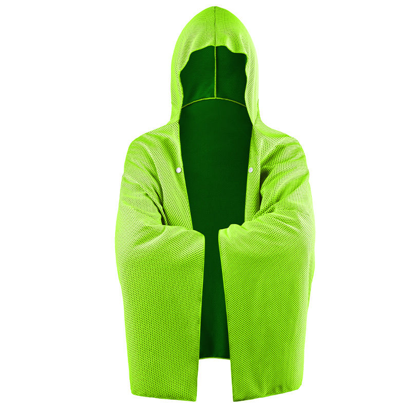 Kühlender Kapuzenumhang, Super saugfähiger, übergroßer Kapuzenhandtuch-Wickel, 4-in-1 für Schwimmen, Strand, Schwimmbad, Reisen: Grün