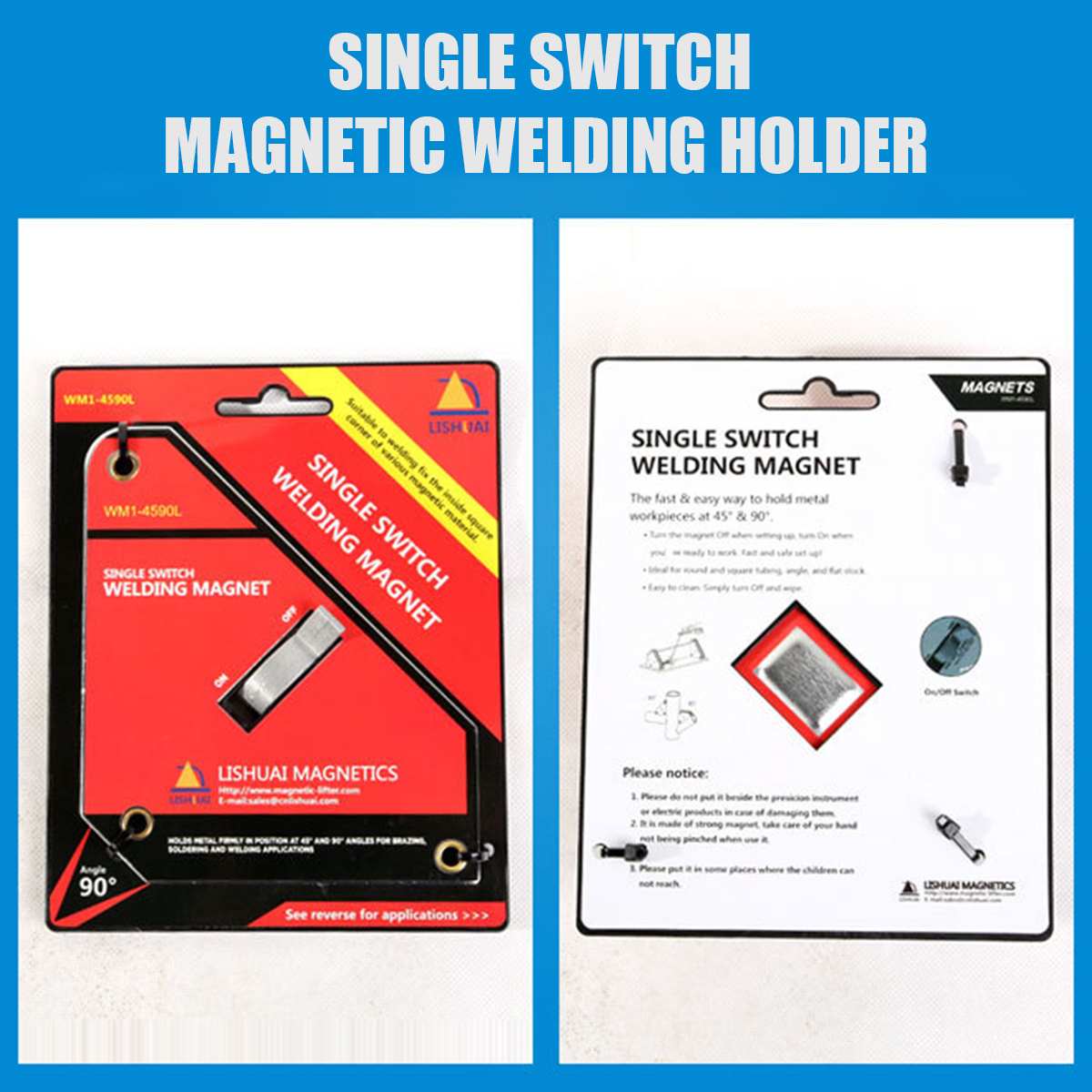 Neodymium Welding Magnet Holder Strong Single Switch On/Off Switch Magnetic Clamp/Magnet Square 45 90 Degree S/L Size 30KG/50KG