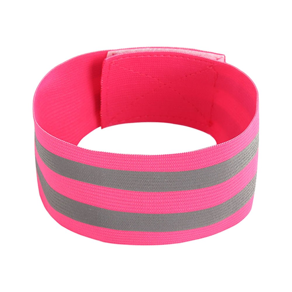 1 stuk elastische polsbandjes reflecterende band 5cm brede waarschuwingsbanden voor nachtelijk hardlopen pols enkelbandjes veiligheid fiets reflecterende band: Rozenrood