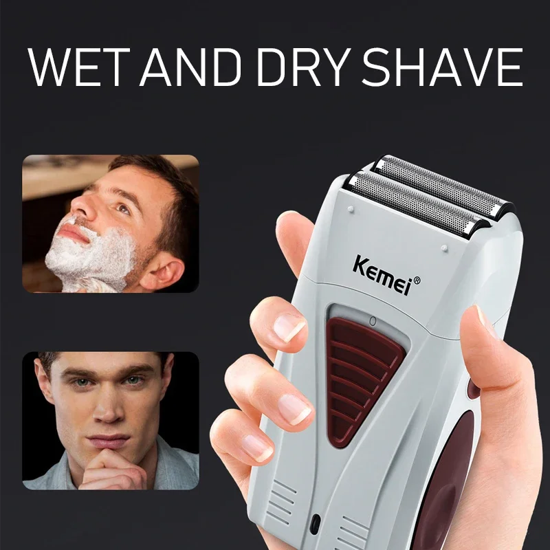 Kemei KM-3382 Men's Electric Shaver USB Charging Shaving Machine Cordless Shaver Male Hair Clipper Shaved Head