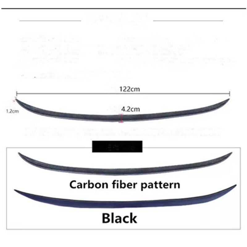 (Universal) Auto Spoiler Auto Rubber Achtervleugel Spoiler Carbon Fiber Rubber Achtervleugel Staart Trim Sticker