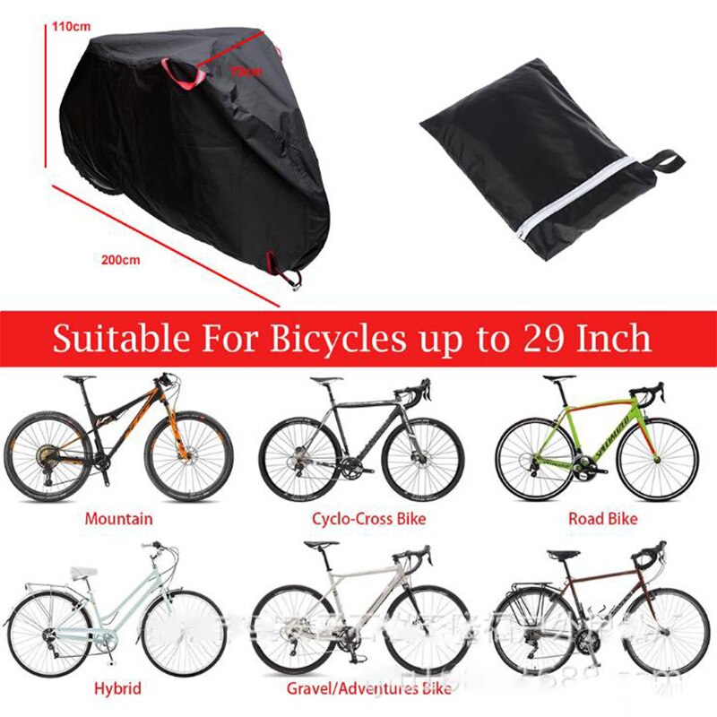 Bike Cover for 1 to 2 Bikes, Outdoor Waterproof Bicycle Storage Tarp from All Weather Conditions for Mountain Road Electric Bike