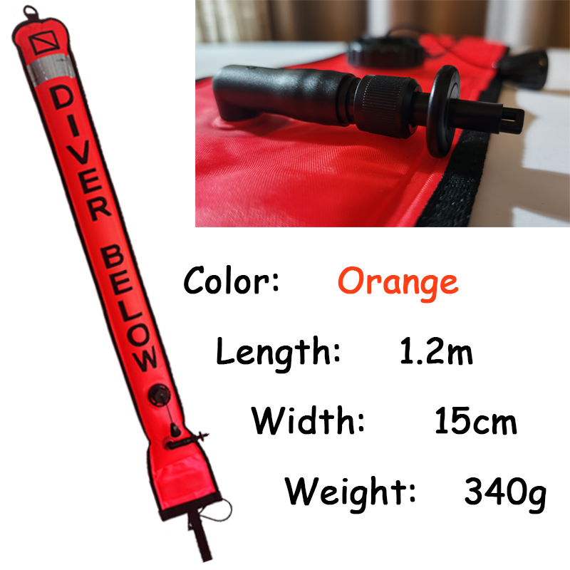 DIVING SMB 1.2m 1.5m 1.8m Buoy Colorful Visibility Safety Inflatable Scuba Diving SMB Surface Signal Marker Buoy Accessory: 1.2m orange