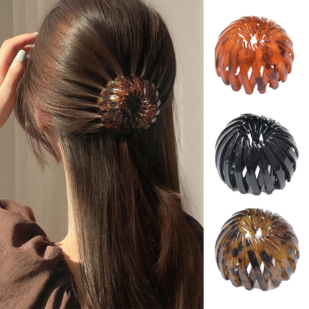 Nido de Pájaro Vintage Simple de para hacer moños, cabeza de albóndigas, pinzas en forma de garra, cola de caballo con carácter, hebilla, herramientas de peinado Hai