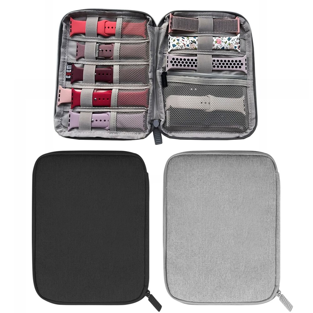 Watch Organizer Case Multifunction Portable Travel for Apple Watch Strap Band Storage Bag Watchband Holder Carrying Case Pouch