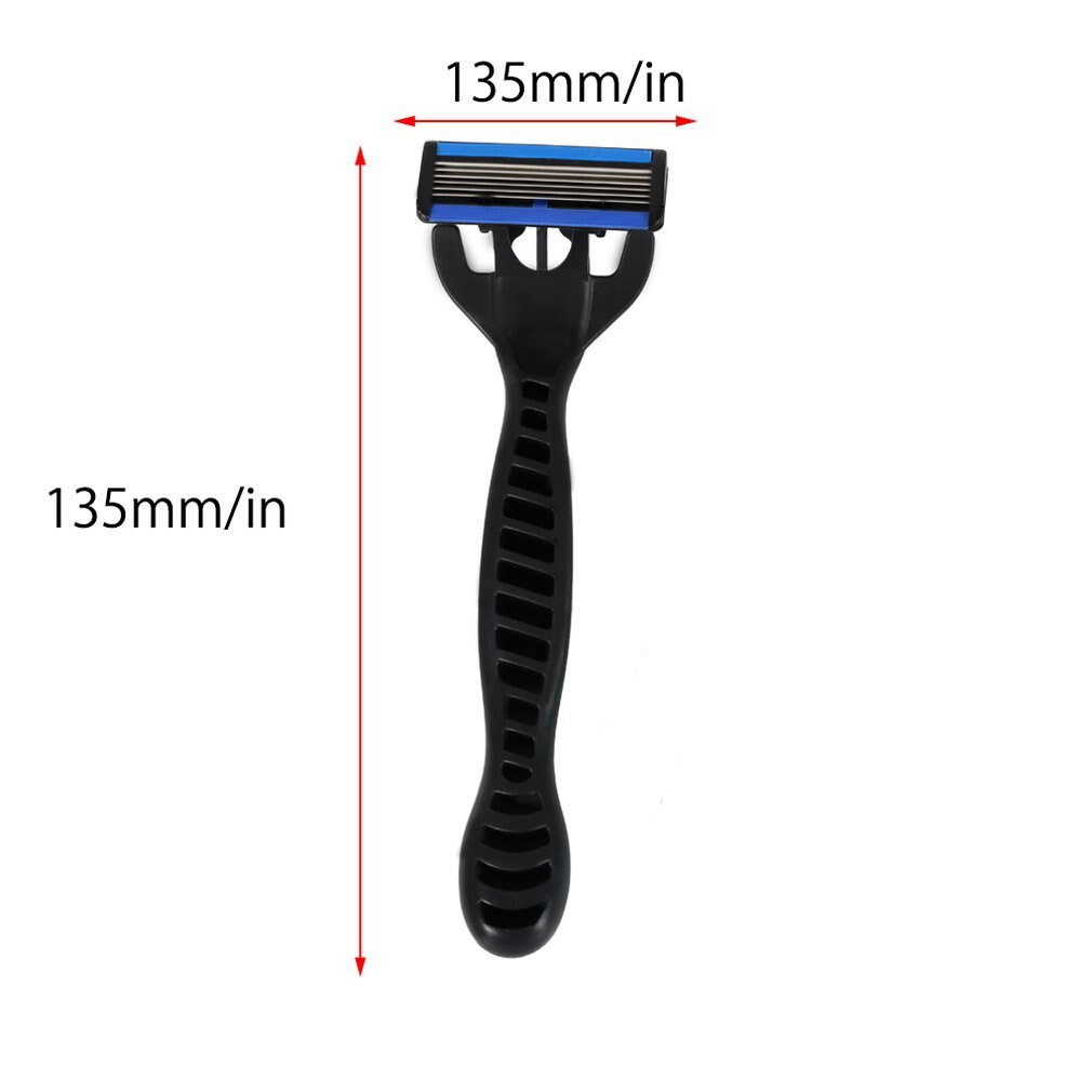 1+4 Combo Set Men Safety Traditional Classic 6 Layers Shaving Hair Blade Razor Manual Stainless Steel Shaving Hair Blade