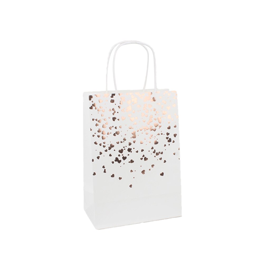 Kraft Papieren Zakken Bronzing Liefde Carry Papieren Zak Verjaardag Bruiloft Gunst Doos Kerstcadeau Met Handvat Snoep Verpakking Zakken: D