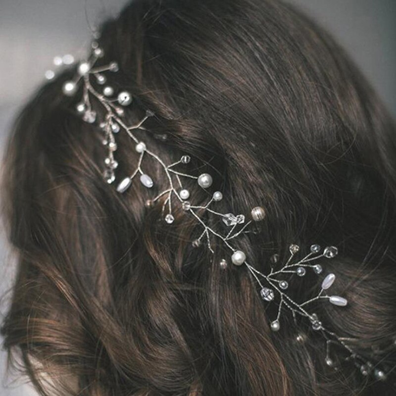 Bruiloft Hoofdtooi Parel Kristal Hoofdband Bruids Haaraccessoires Hoofddeksel Vrouwen Handgemaakte Tiara Bruiloft Haar Sieraden Sieraden