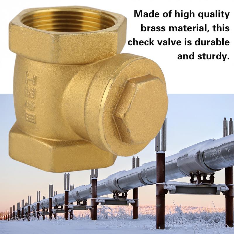 Female Thread Brass Non-return Swing Check Valve 232PSI Prevent Water Backflow DN32 DN40 DN50 Optional