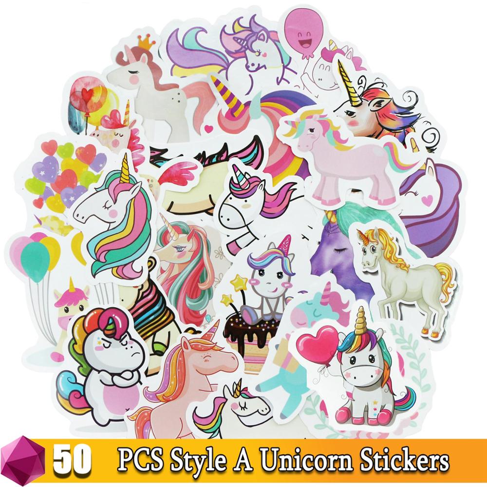 Easter Day Stickers Cartoon Anime Sticker Festival Pack for Laptop Bicycle Motorcycle Guitar Skateboard Decals Kids Toy Decal: 50 Pcs Unicorn A