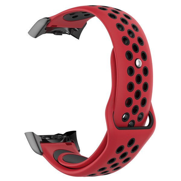 Double Color Silicone Strap For Samsung Gear Fit 2 Fit2 Pro SM-R360 SM R350 Sport Band Replacement Bracelet Watchband Wristband: Red black