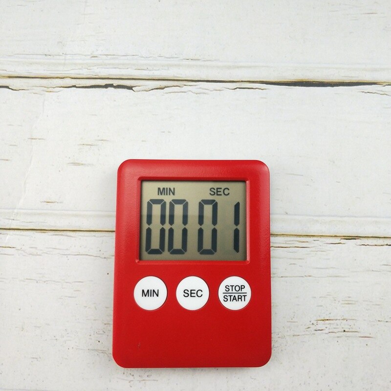 Cooking Timer LCD Digital Screen Clock Kitchen Countdown Timer Mechanical Digital Kitchen Timer Magnetic: red