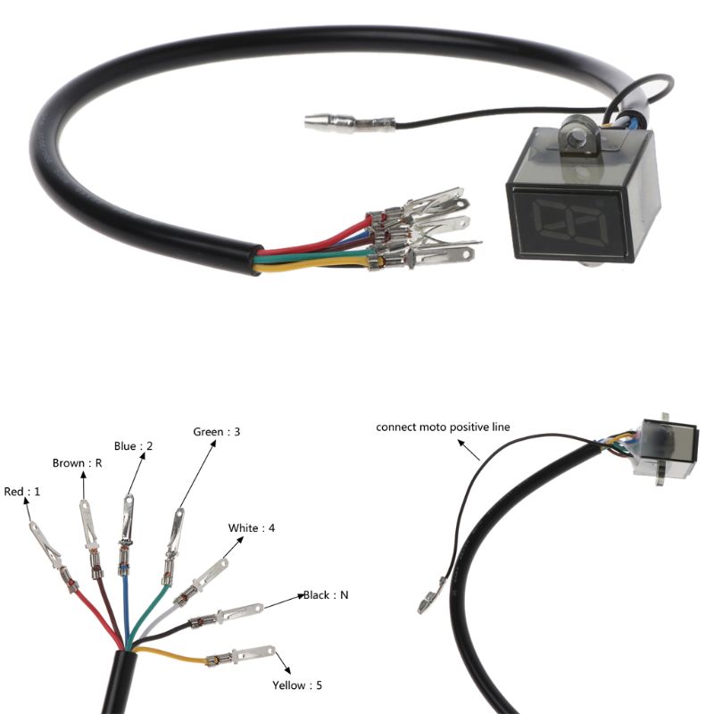 Motorcycle Gear Indicator 6-Speed Digital Display Off-Road Motocross Light General Application Neutral Motor Spare Parts