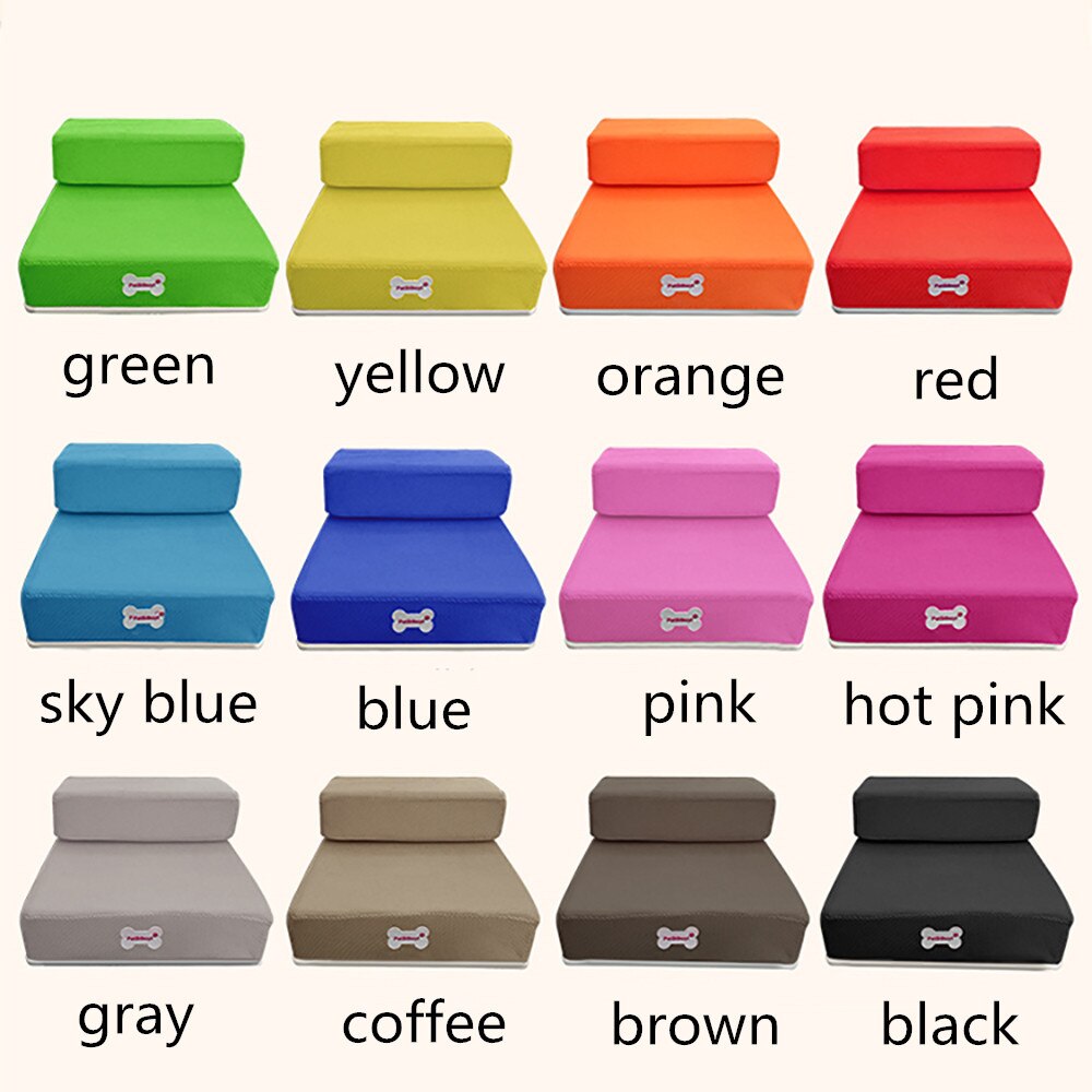 Pet Stairs Breathable Mesh Foldable Pet Stairs Detachable Pet Bed Stairs Dog Ramp 2 Steps Ladder for Small Dogs Puppy Cat Bed
