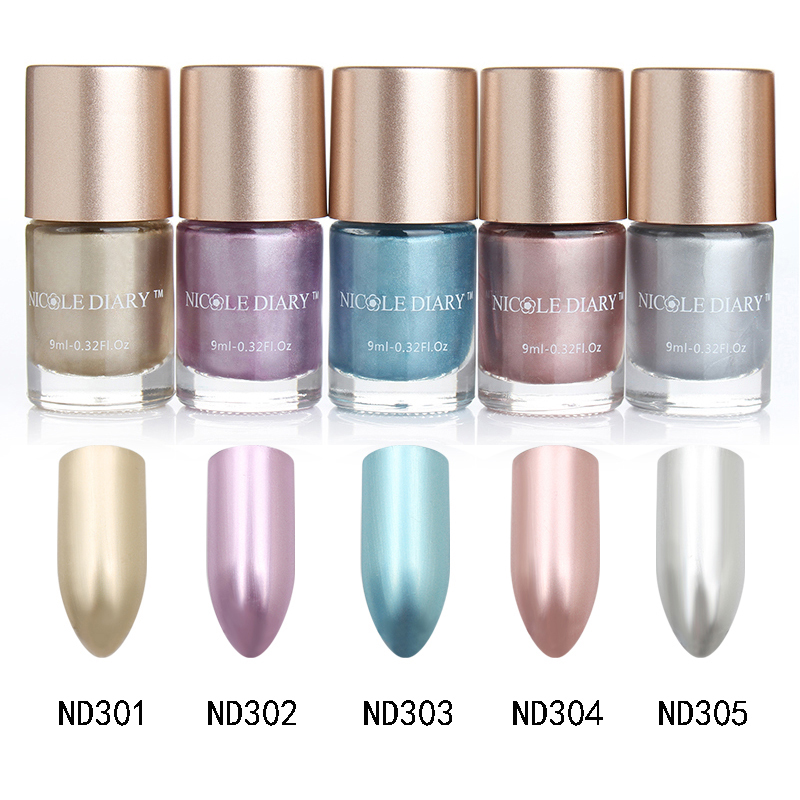 Nicole Dagboek 9 Ml Metallic Nagellak Spiegel Effect Glanzend Metaal Nagellak Vernis Rood Blauw Groen 10 Kleuren