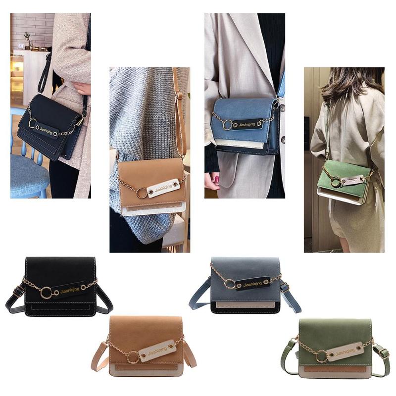 Frostet crossbody veske kvinner høy personlighet hit farge skjøting bærbare skulder messenger bags