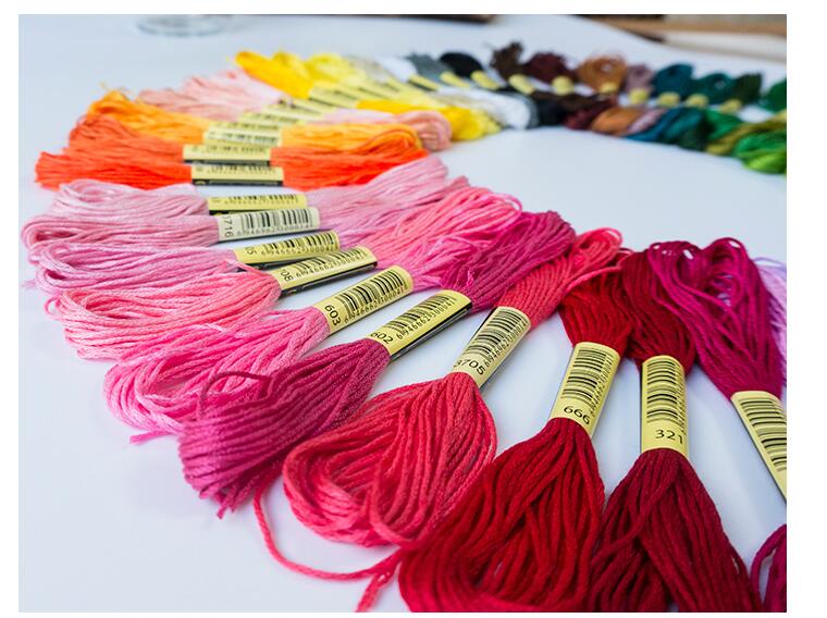 4meter 50pcs embroidery floss Cross Stitch Cotton Embroidery Thread Floss Sewing Skeins Craft