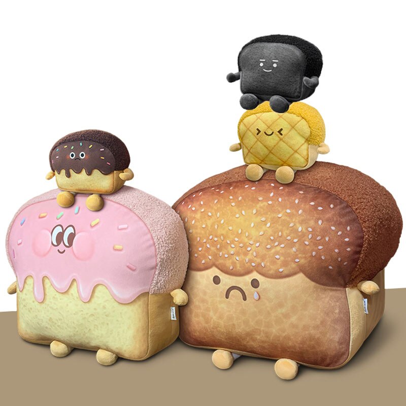 Nette Toast Brot Plüsch Kissen Plüsch Spielzeug Schwarz Brot Ananas Brötchen Schokolade Soße Erdbeere Marmelade Toast Brot Weiche Angefüllte Spielzeug