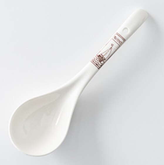 Ceramiczna łyżka chińska duża łyżka robić zupy długa rączka łyżka robić zupy prosta gruba ceramiczna łyżka robić zupy na łyżka robić serwowania: 4