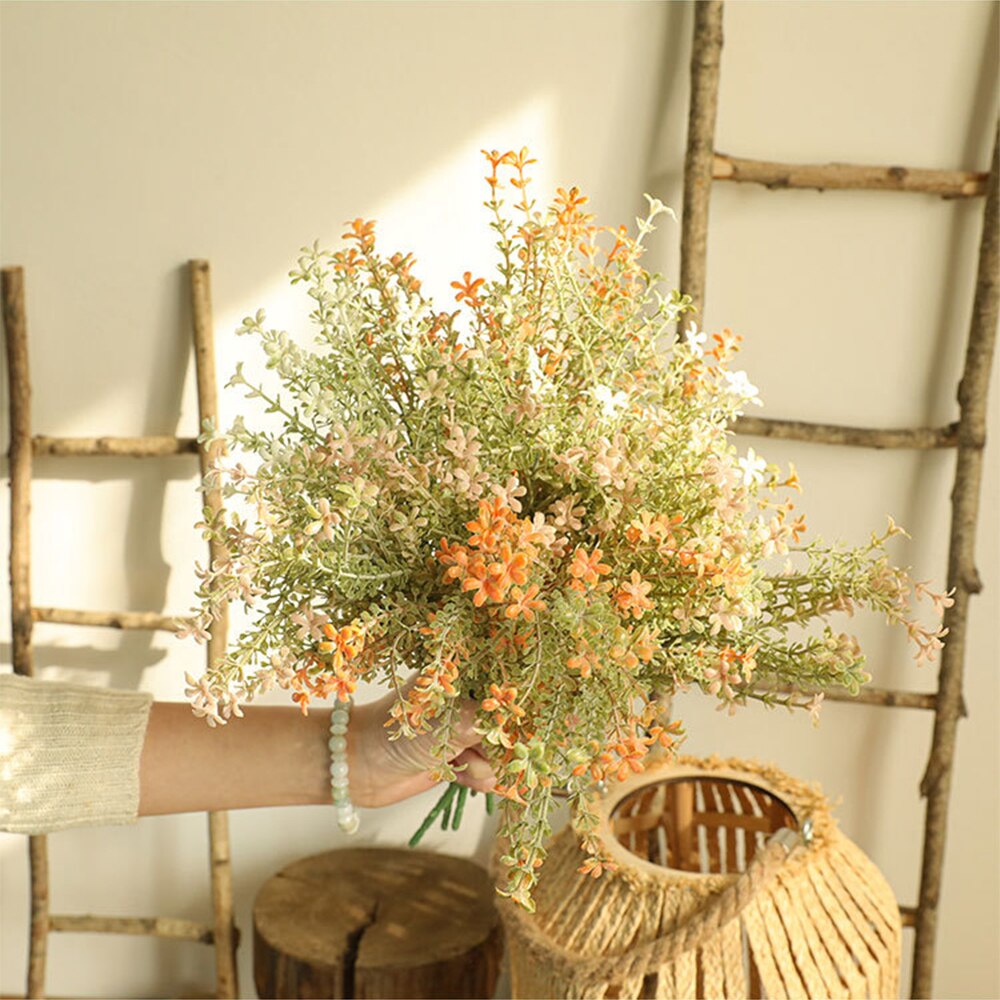 1 Boeket Kunstbloemen Voor Decoratie Thuis Plastic Stem Bruid Bruiloft Boeket Nep Bloem