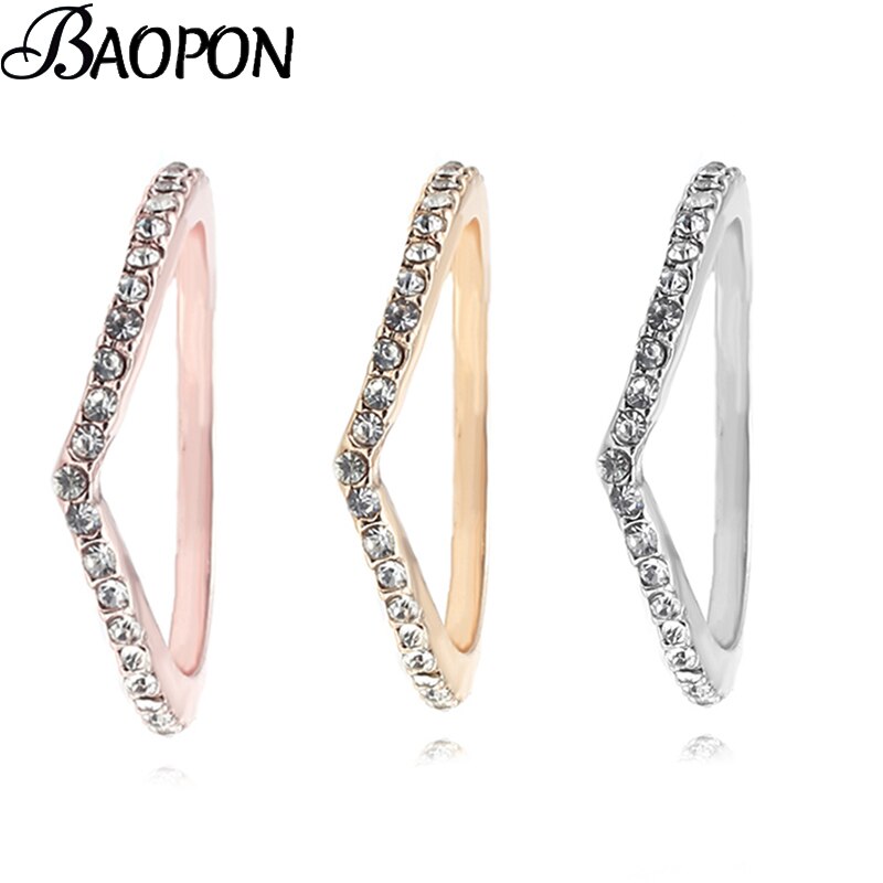 BAOPON Hochzeit Bands Ewigkeit Ring Mit Zirkonia Für Frauen CZ Kristall Versprechen Engagement Ring Schmuck