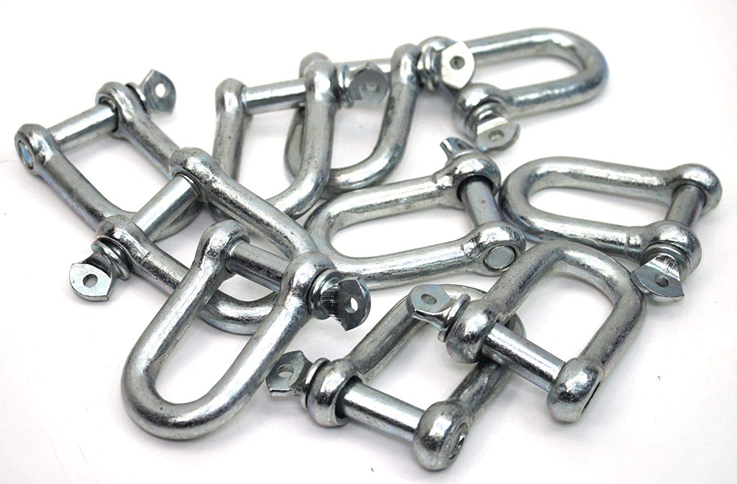 DOJA INDUSTRIAL | Grilletes de Acero Galvanizado M5 | PACK: 5 | GRILLETE de acero RECTOS para colgar saco de boxeo cables de ace