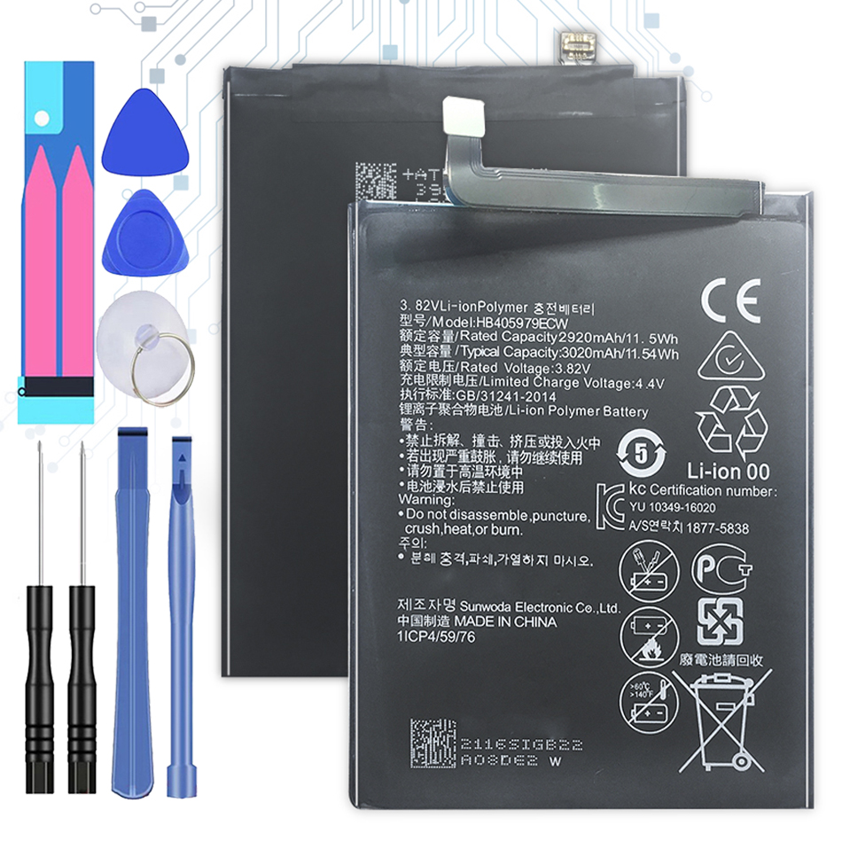 3020mAh Bateria Para Huawei Honra Nova 6A 7A 7A HB405979ECW pro 7S 8A DUA-L22 DUA-LX2 Nova Inteligente DIG-L01 DIG-L21 DIG-L21HN + Ferramentas