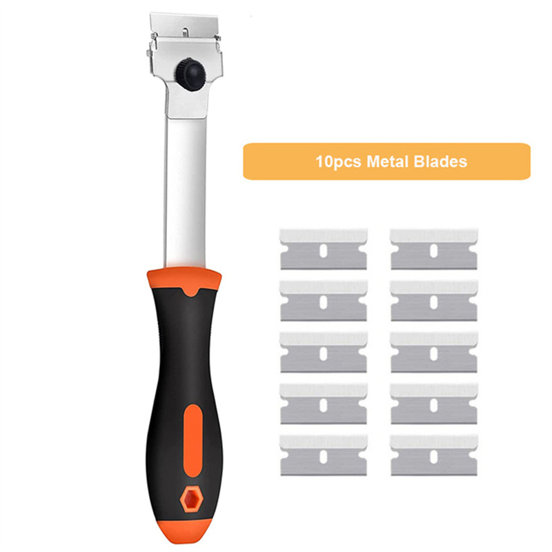 Multi-Purpose Mini Razor Blade Scraper Set Cleaning Tool for Scraping Labels Decals Stickers Auto Glass Cooktop Stove Window: SKY BLUE