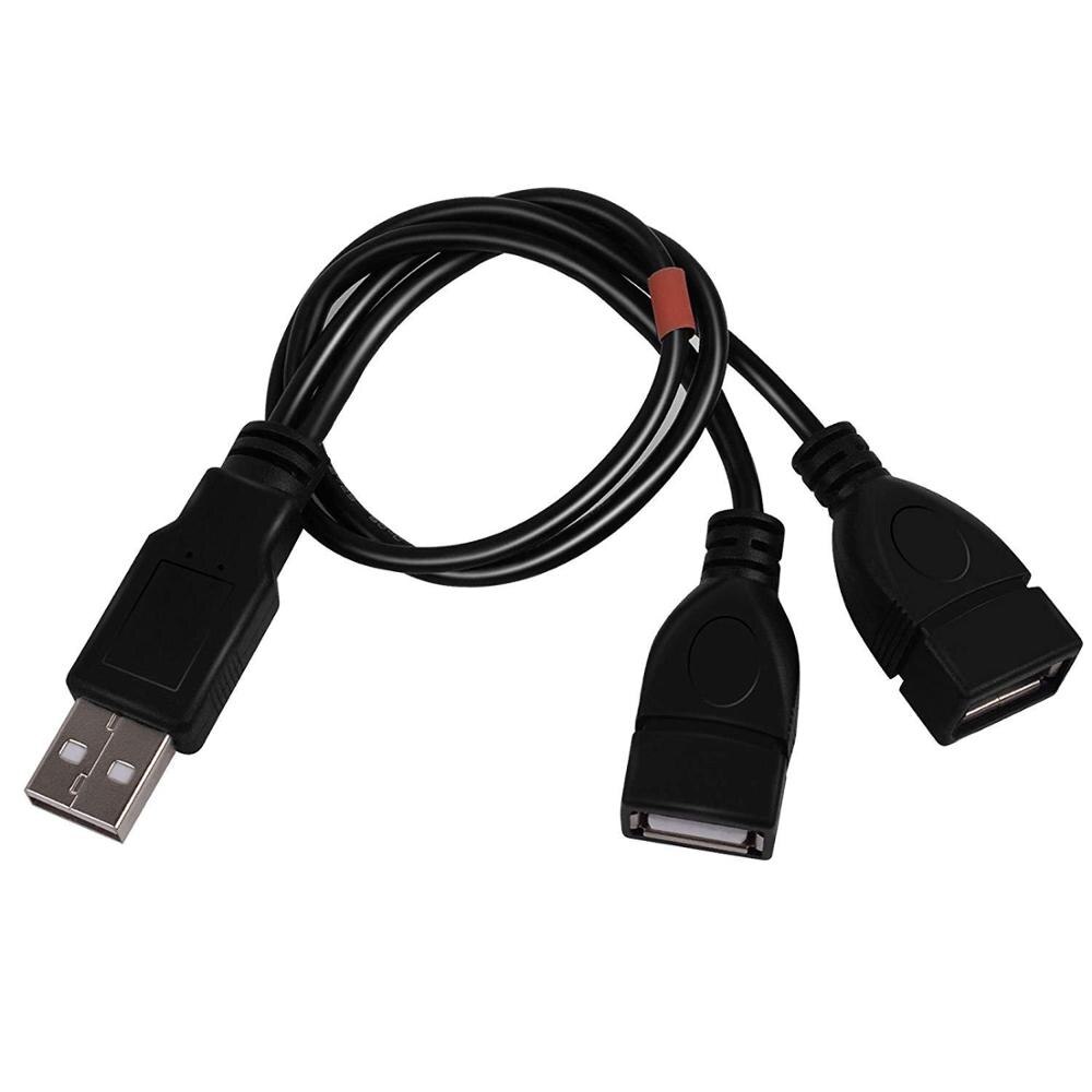 USB Charging Power Cable Cord Extension Cable USB 2.0 A 1 male to 2 Dual USB Female Data Hub Power Adapt